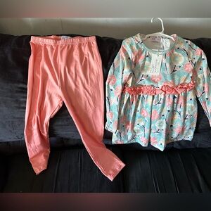 Floral Kids matching Set - Pink and Blue